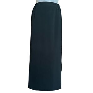 Vintage Black Pencil Dark Academia Neutral Minimalist Maxi Business Winter Skirt